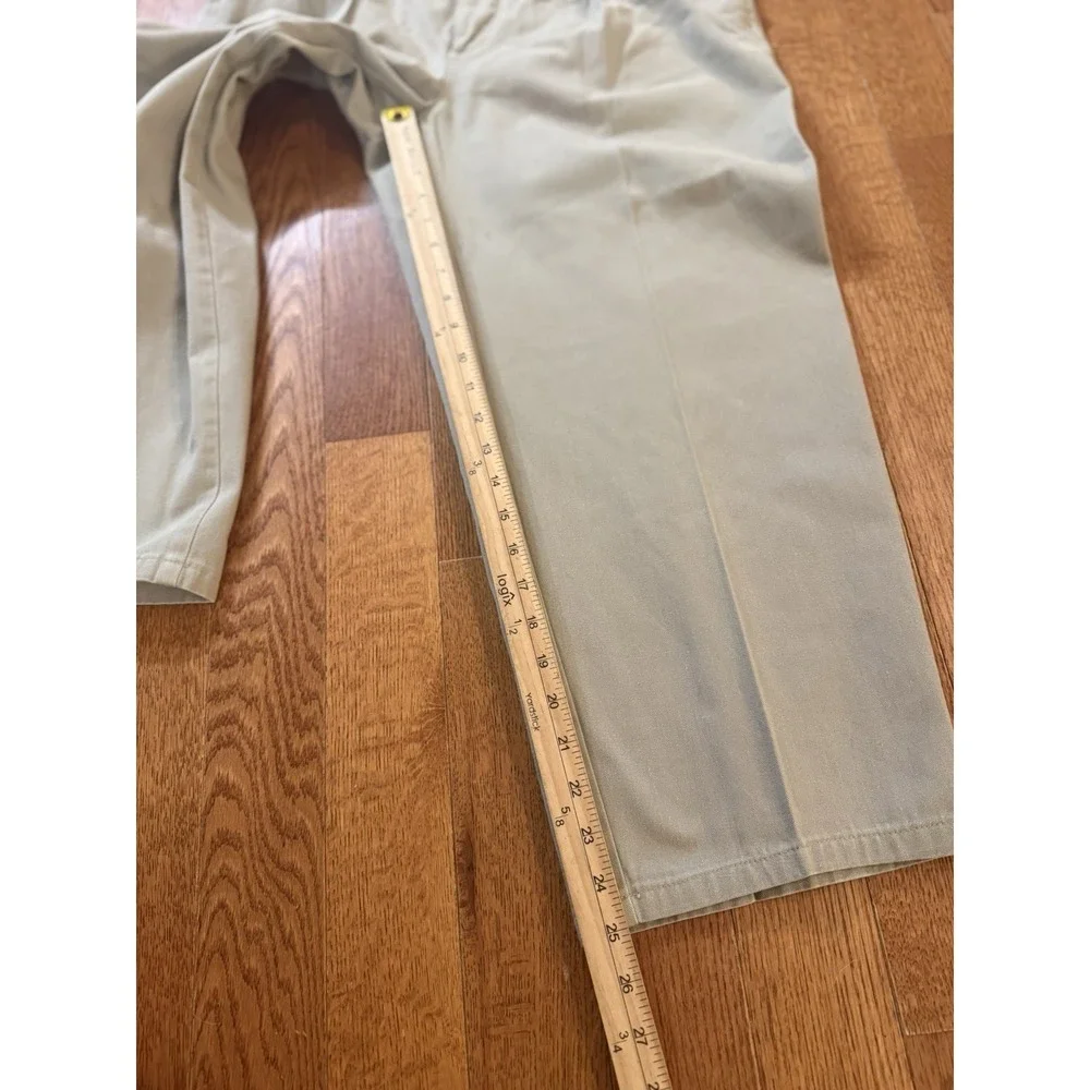 Vintage Polo Ralph Lauren Pleated Chino Pants Mens 34x25 Khaki Made in USA Tan